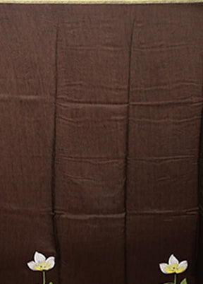 Black Chanderi Silk Saree With Blouse Piece