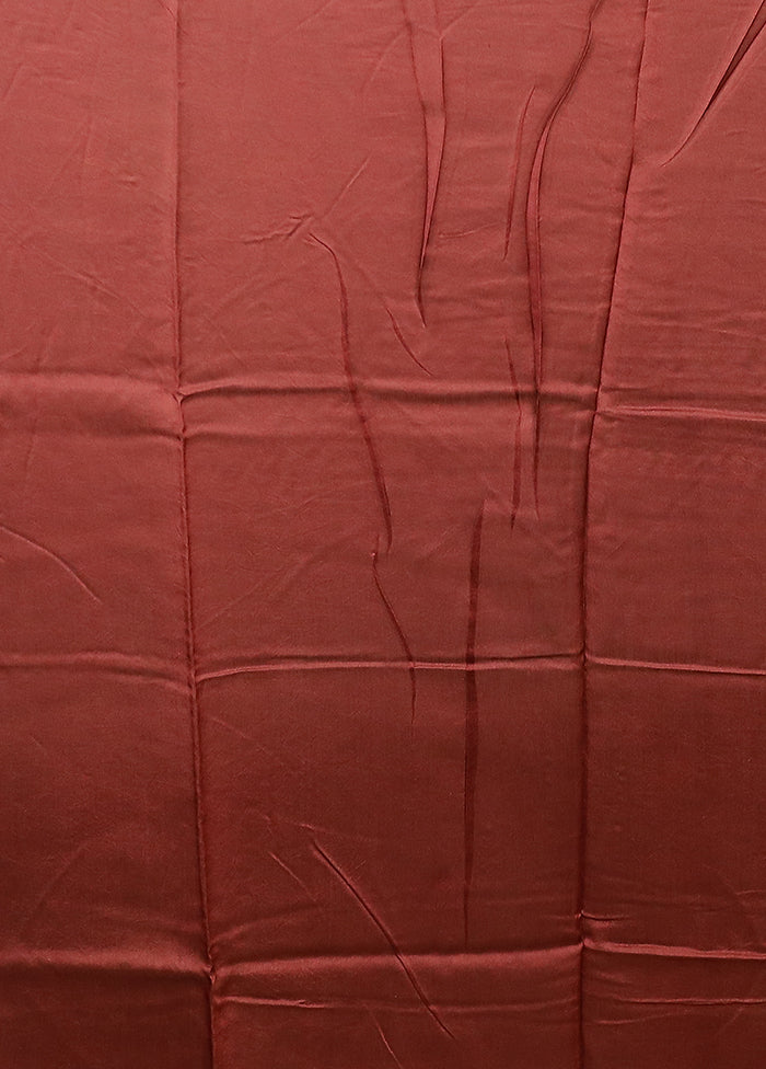 Brown Chanderi Silk Saree With Blouse Piece