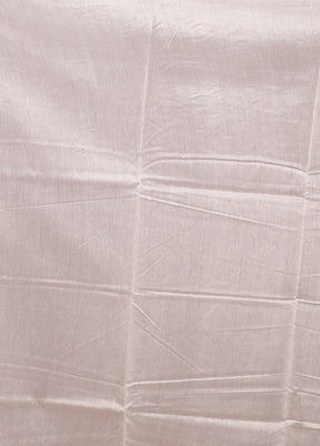 White Chanderi Silk Saree With Blouse Piece