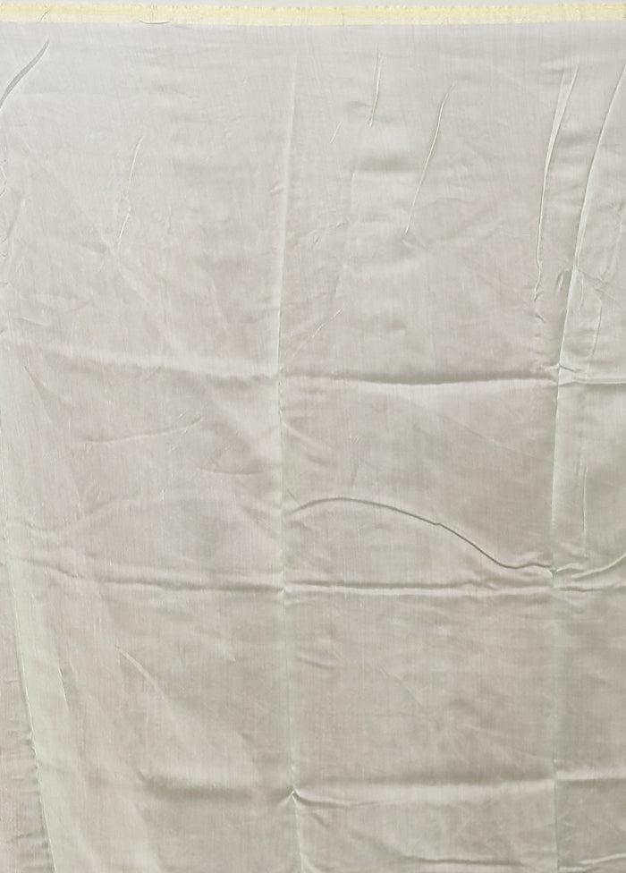 Green Chanderi Silk Saree With Blouse Piece