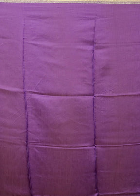Purple Chanderi Silk Saree With Blouse Piece