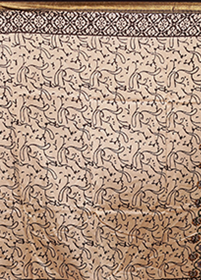 Cream Chanderi Silk Saree With Blouse Piece