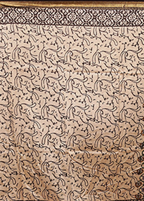 Cream Chanderi Silk Saree With Blouse Piece