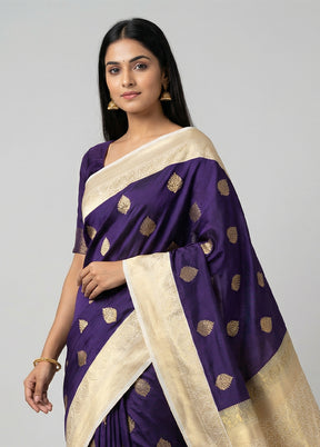 Blue Kanjivaram Silk Saree With Blouse Piece
