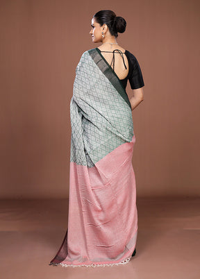 Green Matka Silk Saree With Blouse Piece