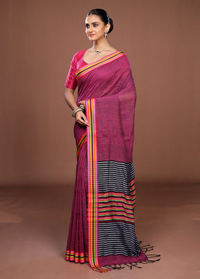 Black Matka Silk Saree With Blouse Piece