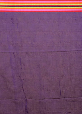 Purple Matka Silk Saree With Blouse Piece