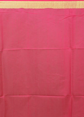 Pink Matka Silk Saree With Blouse Piece