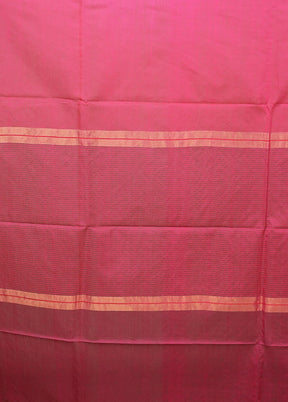 Pink Matka Silk Saree With Blouse Piece