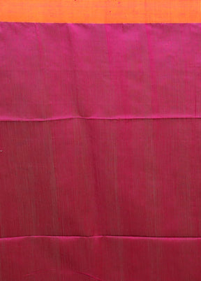 Orange Matka Silk Saree With Blouse Piece