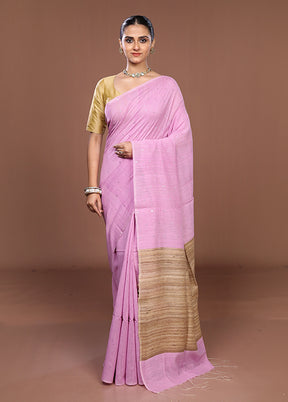Purple Matka Silk Saree With Blouse Piece