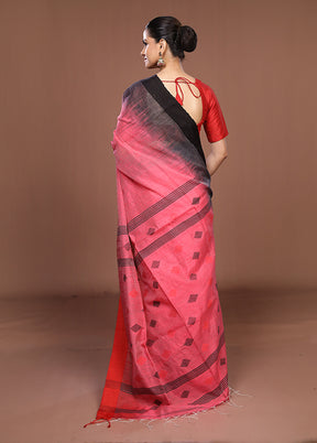 Pink Matka Silk Saree With Blouse Piece