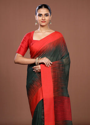 Black Matka Silk Saree With Blouse Piece