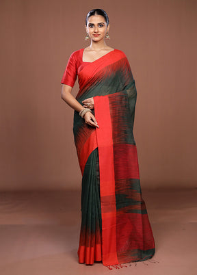 Black Matka Silk Saree With Blouse Piece