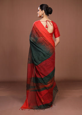 Black Matka Silk Saree With Blouse Piece