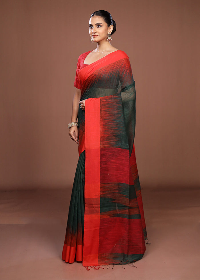 Black Matka Silk Saree With Blouse Piece