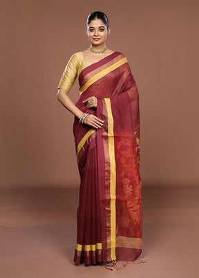 Pink Matka Silk Saree With Blouse Piece