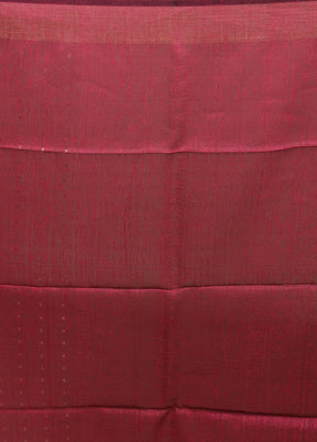 Grey Handloom Matka Pure Silk Saree With Blouse Piece