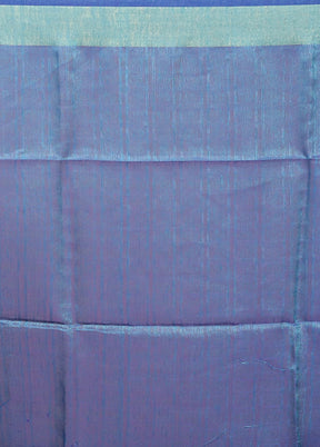 Blue Handloom Matka Pure Silk Saree With Blouse Piece