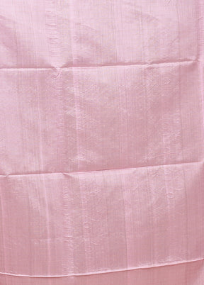 Pink Matka Silk Saree With Blouse Piece