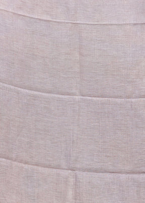 Grey Linen Silk Saree With Blouse Piece