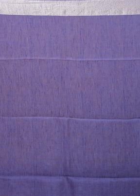 Blue Linen Silk Saree With Blouse Piece