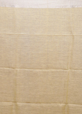 Yellow Linen Silk Saree With Blouse Piece