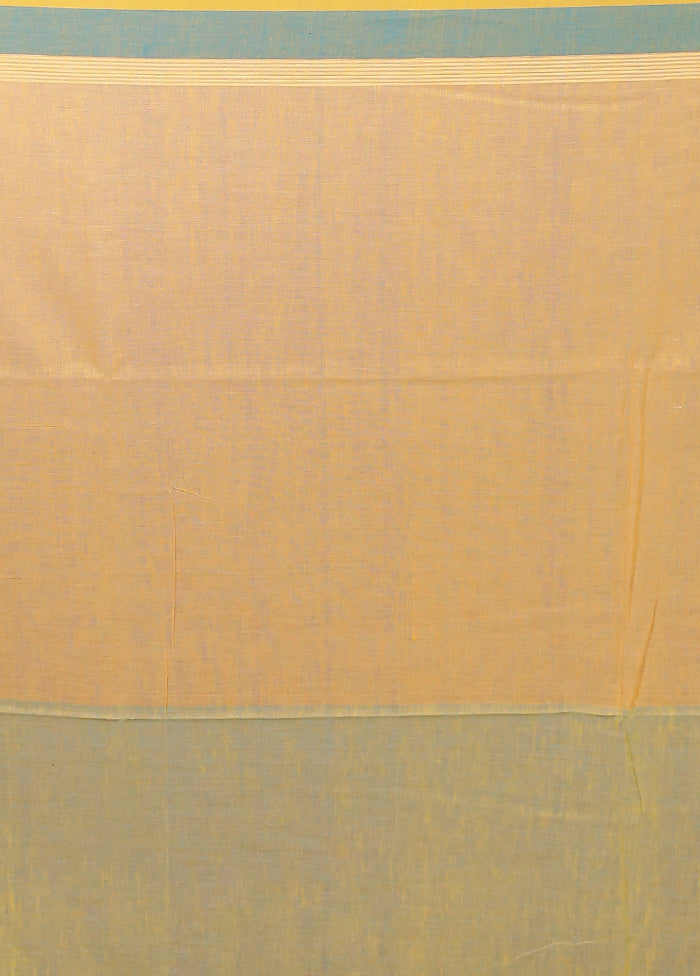 Yellow Matka Silk Saree With Blouse Piece