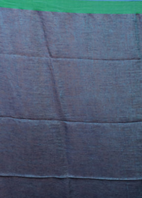 Blue Linen Silk Saree With Blouse Piece