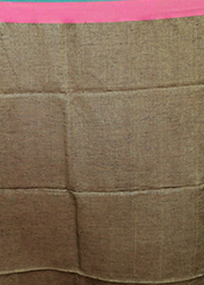 Brown Linen Silk Saree With Blouse Piece