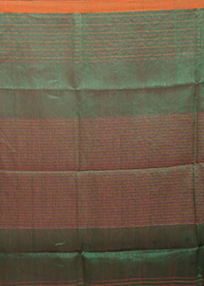 Green Linen Silk Saree With Blouse Piece