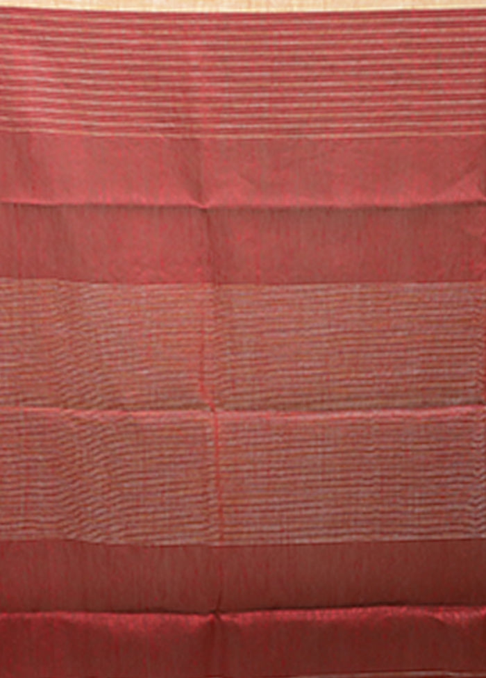 Yellow Linen Silk Saree With Blouse Piece