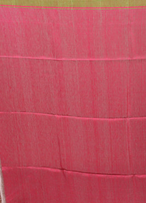 White Linen Silk Saree With Blouse Piece