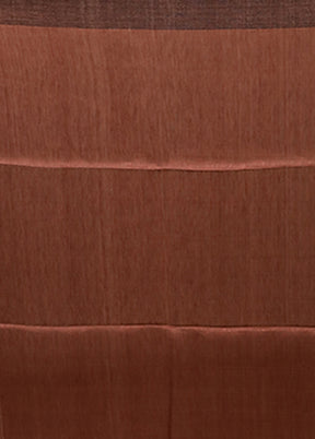 Brown Linen Silk Saree With Blouse Piece