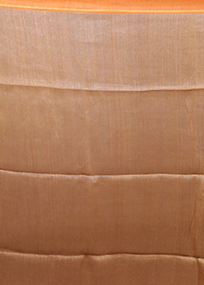 Rust Linen Silk Saree With Blouse Piece