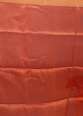 Rust Matka Silk Saree With Blouse Piece