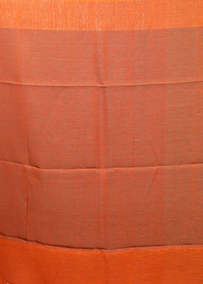Rust Matka Silk Saree With Blouse Piece