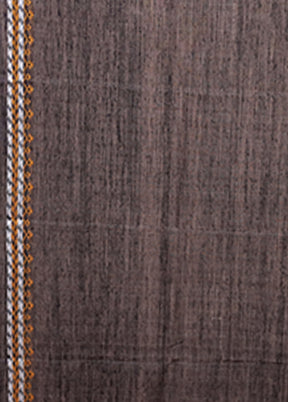 Grey Handloom Matka Pure Silk Saree With Blouse Piece