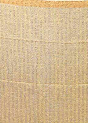Cream Handloom Matka Pure Silk Saree With Blouse Piece