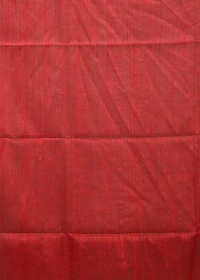 Red Handloom Matka Pure Silk Saree With Blouse Piece