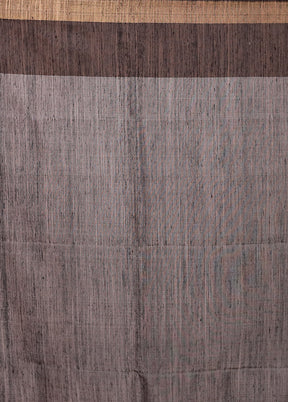 Black Handloom Matka Pure Silk Saree With Blouse Piece