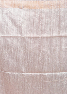 White Handloom Matka Pure Silk Saree With Blouse Piece