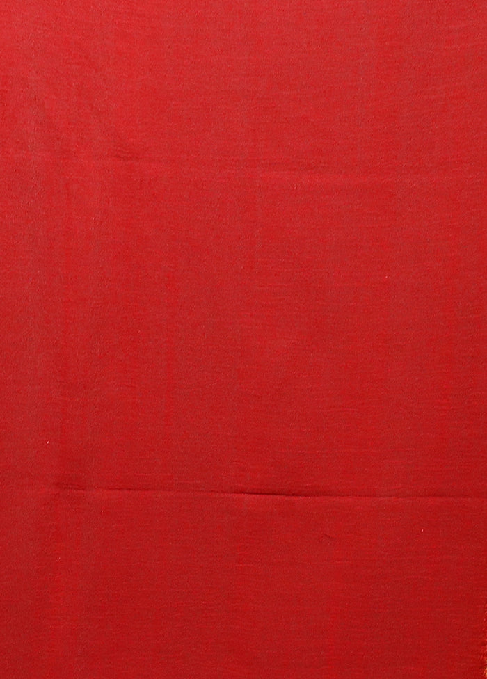 Red Handloom Matka Pure Silk Saree With Blouse Piece