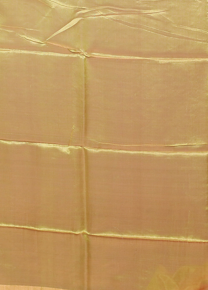 Peach Handloom Matka Pure Silk Saree With Blouse Piece