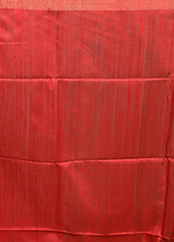 Cream Handloom Matka Pure Silk Saree With Blouse Piece