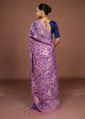 Pink Matka Silk Saree With Blouse Piece