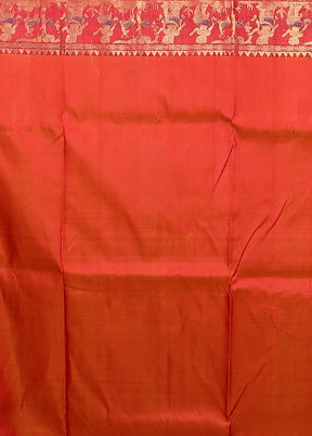 Yellow Handloom Baluchari Pure Silk Saree With Blouse Piece