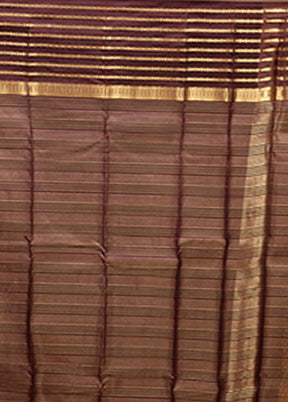 Maroon Handloom Kanjivaram Pure Silk Saree With Blouse Piece