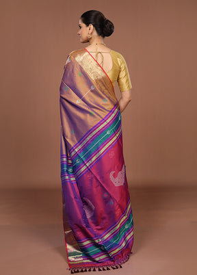 Brown Dupion Silk Saree With Blouse Piece