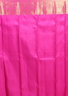 Pink Handloom Kanchipuram Pure Silk Saree With Blouse Piece